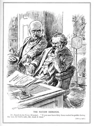 Lloyd George est réprimandé par Mr. Punch sur le rapport de l
